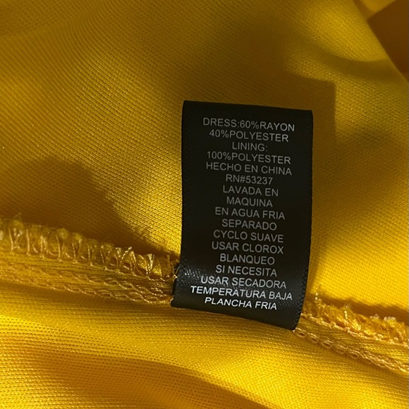 Elegant Yellow Floral High-Low Dress - Picture 5 of 6